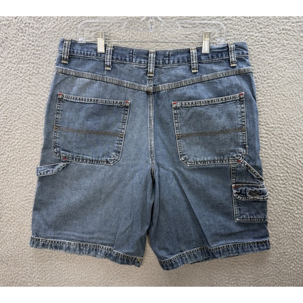 Vintage Faded Glory Shorts Mens 36 Blue Denim Carpenter Jorts Baggy Grunge Y2K